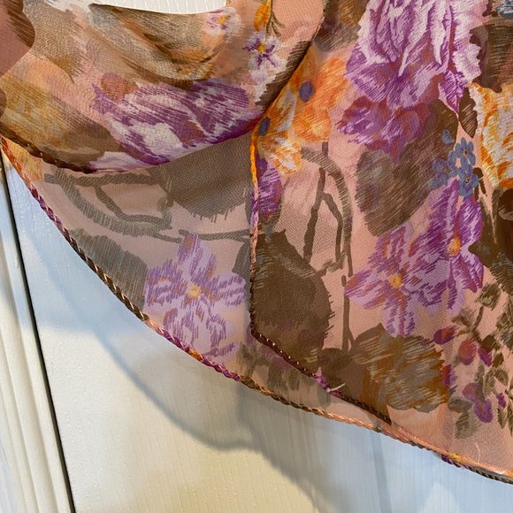 70's Vintage Handmade, Fully lined Chiffon & Taffeta floor length gown - Picture 8 of 9